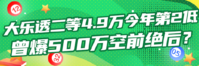 大乐透二等4.9万今年第2低 曾爆500万空前绝后？